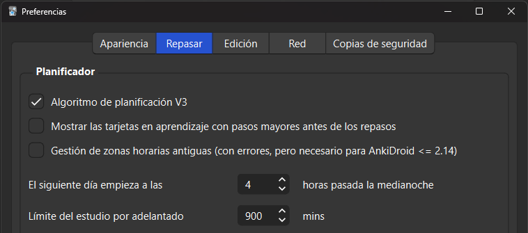 Configuración del Algoritmo